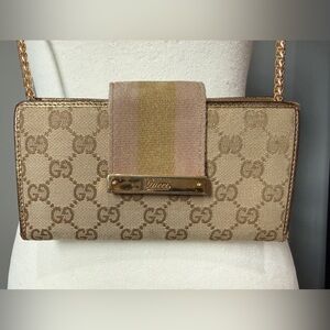 Vintage Gucci - Authentic Sherry Line Monogram Canvas Gucci Wallet